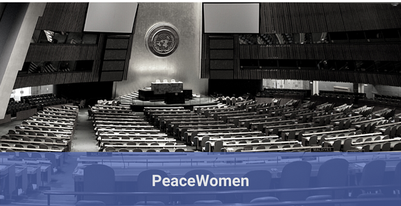 Knapp med länk till PeaceWomens hemsida.