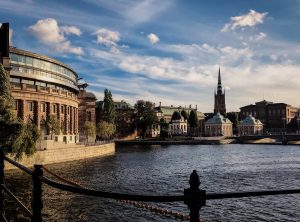 Bild över vattnet på Sveriges riksdag